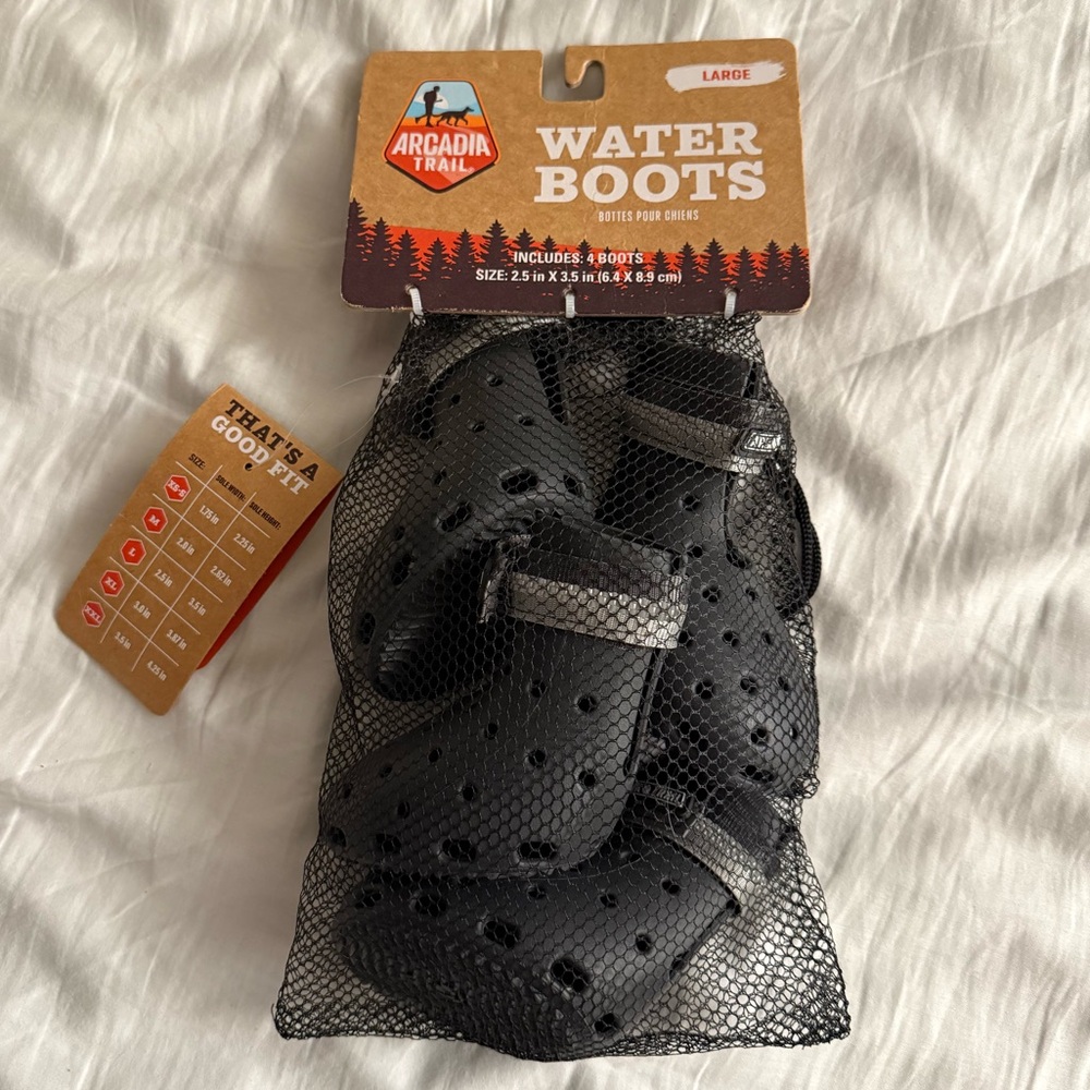 Arcadia Trail Grey Waterproof Boots for Dogs, Size Large